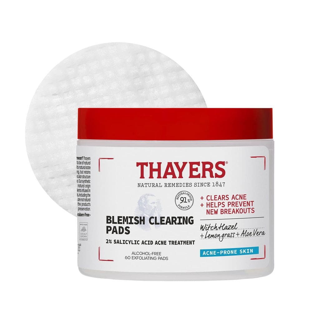 Almofadas de acne Thayers para limpeza de manchas com ácido salicílico 60 ct