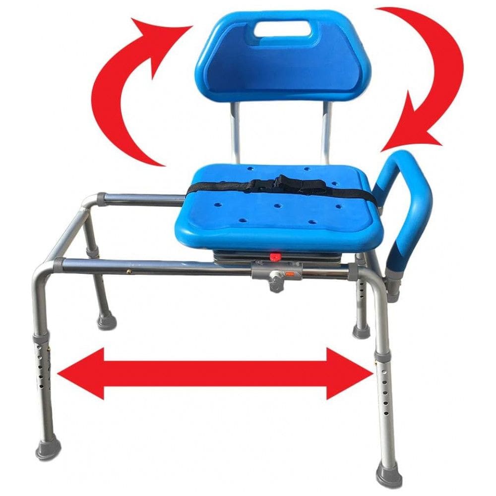Cadeira de Banho Móvel para Idosos e Adultos, até 150 Quilos, PLATINUM HEALTH, Azul