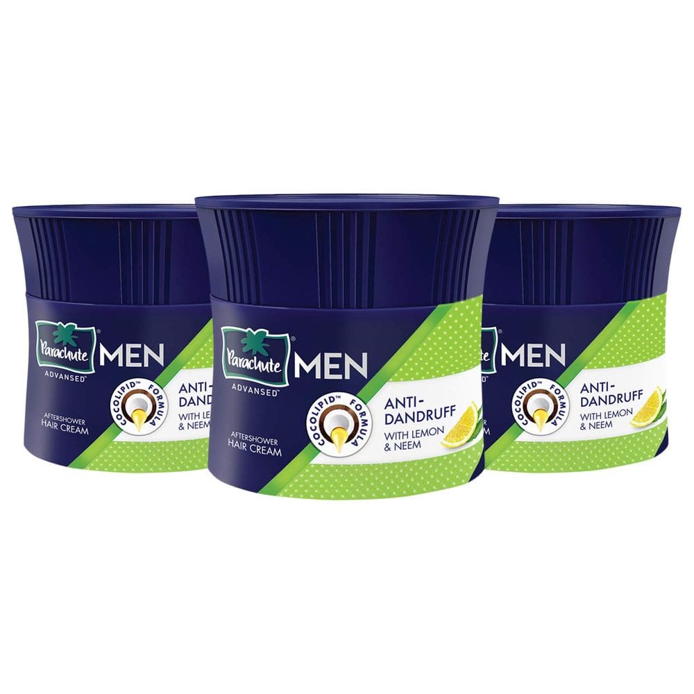Creme de cabelo Parachute Advansed Anticaspa 100g para homens (x3)