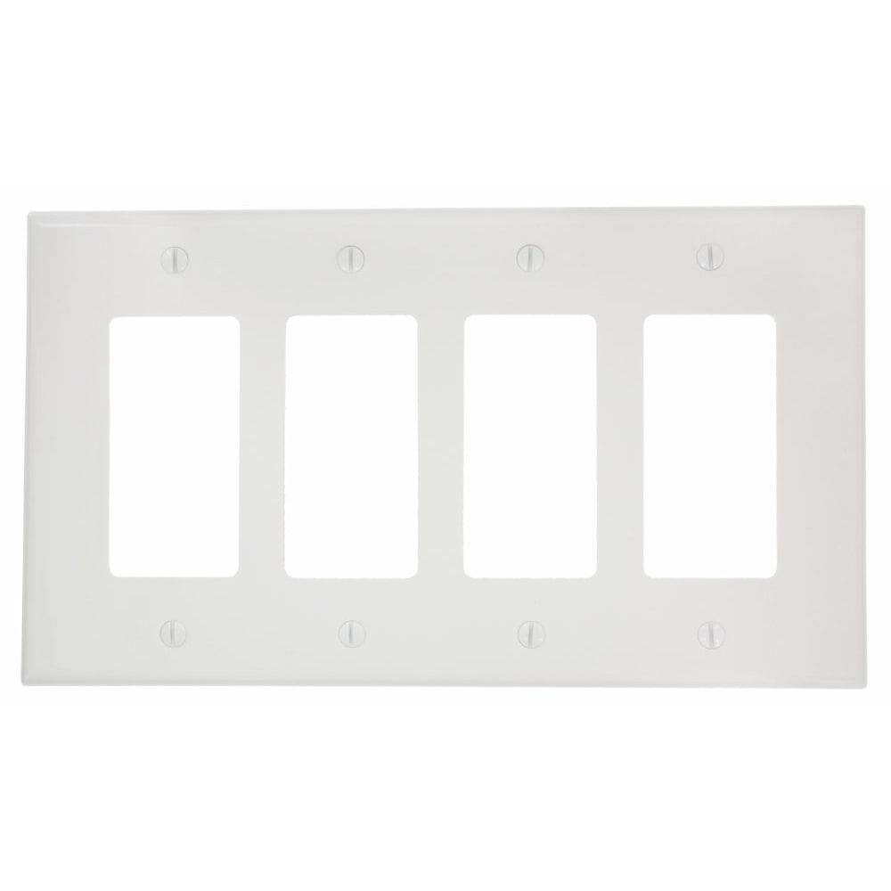 Placa de parede Leviton 4-Gang Decora/GFCI Decora Midway White