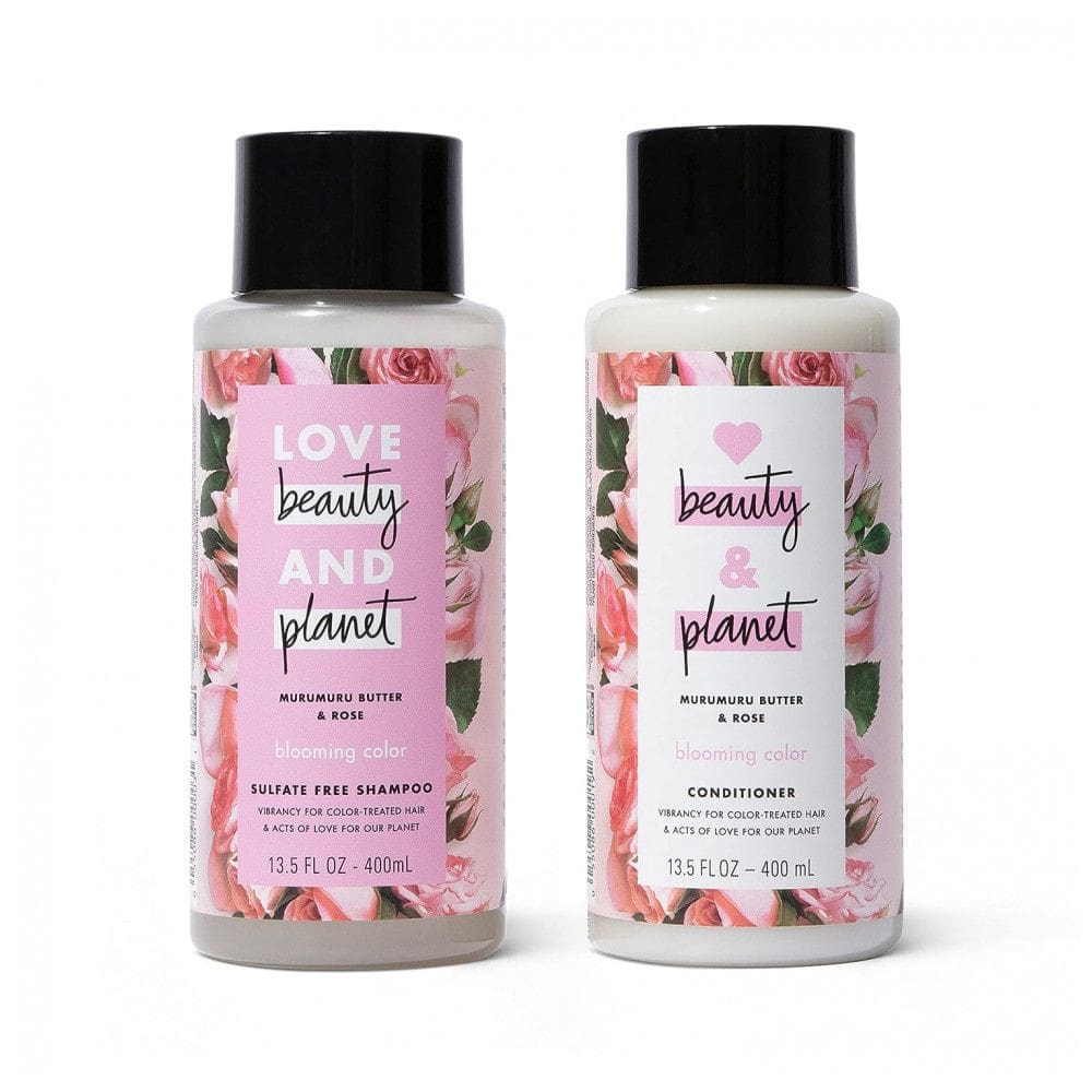 Kit Shampoo e Condicionador Hidratante para Todos os Tipos de Cabelo, 400 mL Cada, LOVE BEAUTY AND PLANET SGB0784P7P16US, Branco