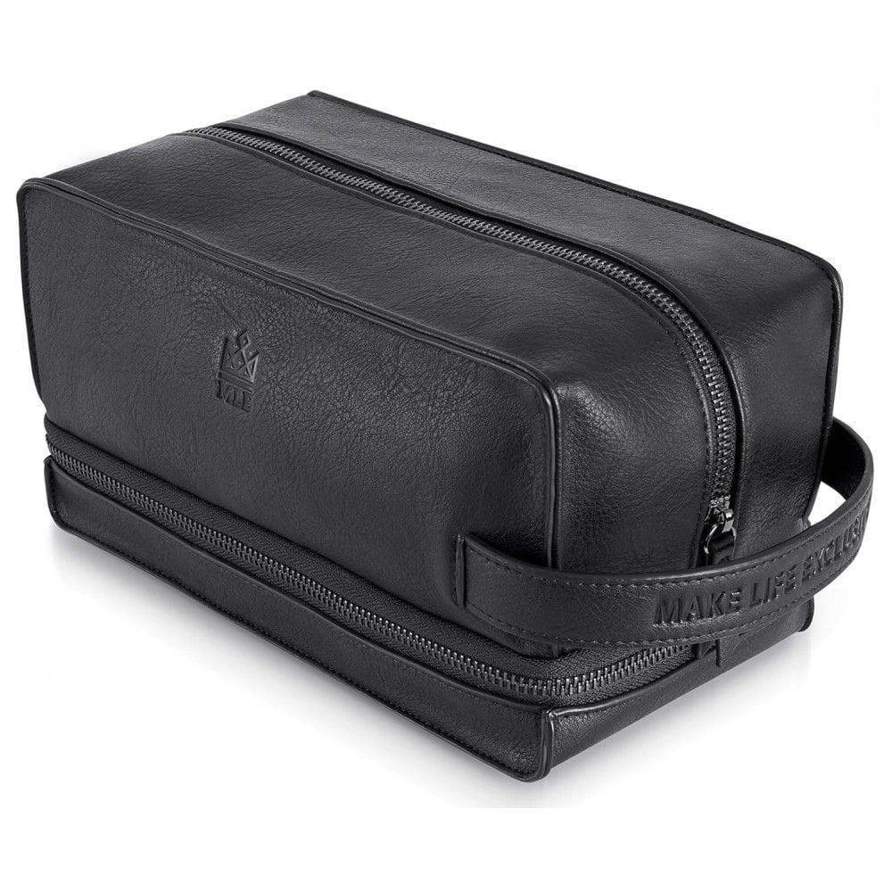 Necessaire Masculina de Couro, MAKE LIFE EXCLUSIVE, Preto
