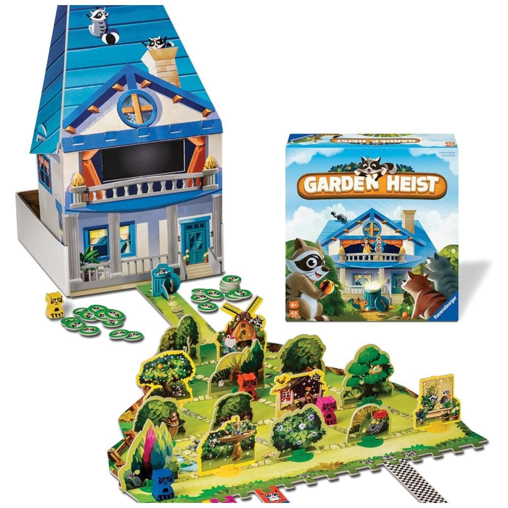 Jogo de Tabuleiro Ravensburger Garden Heist para Crianças a partir de 6 anos Diversão em Família Esconde-Esconde com Guaxinins