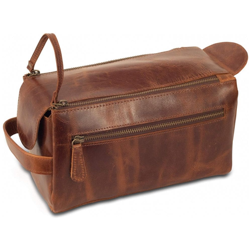 Necessaire Masculina de Couro, MOONSTER, Marrom