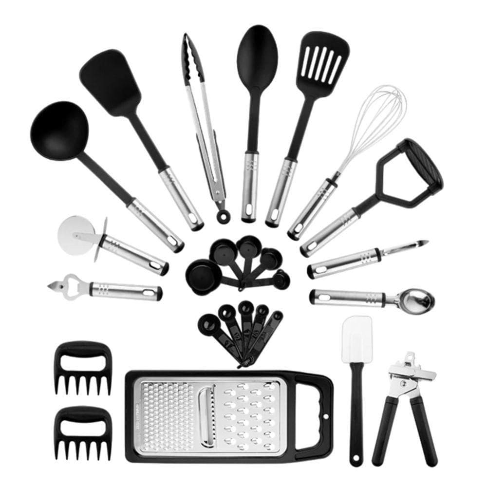 Conjunto Completo De Utensílios De Cozinha 26 Peças - Preto Sofisticado E Funcional