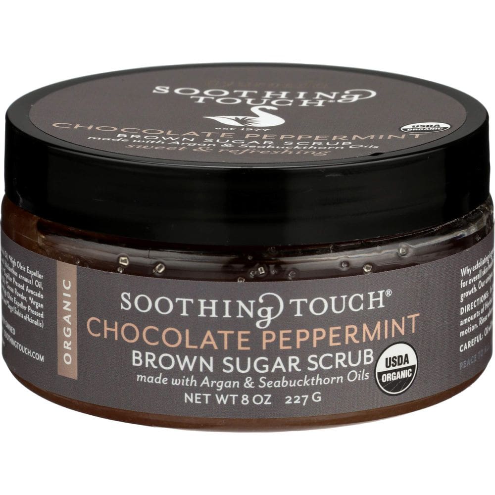 Esfoliante de açúcar mascavo, toque suave, chocolate, hortelã, 240 ml