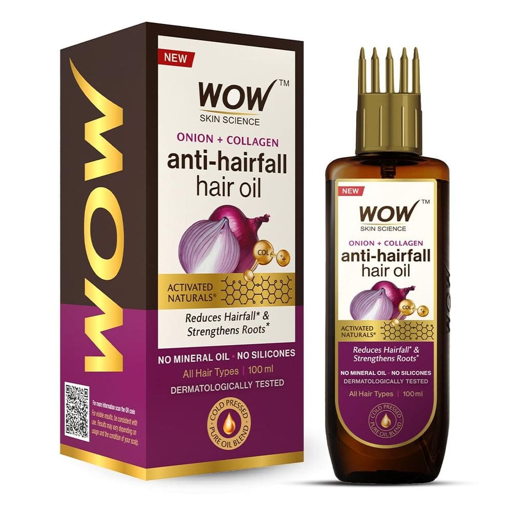 Óleo de cabelo WOW Skin Science Onion Black Seed 100mL com pente