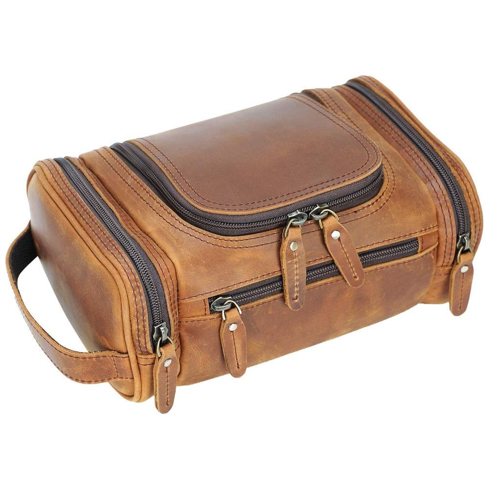 Necessaire Masculina de Couro, POLARE , Marrom