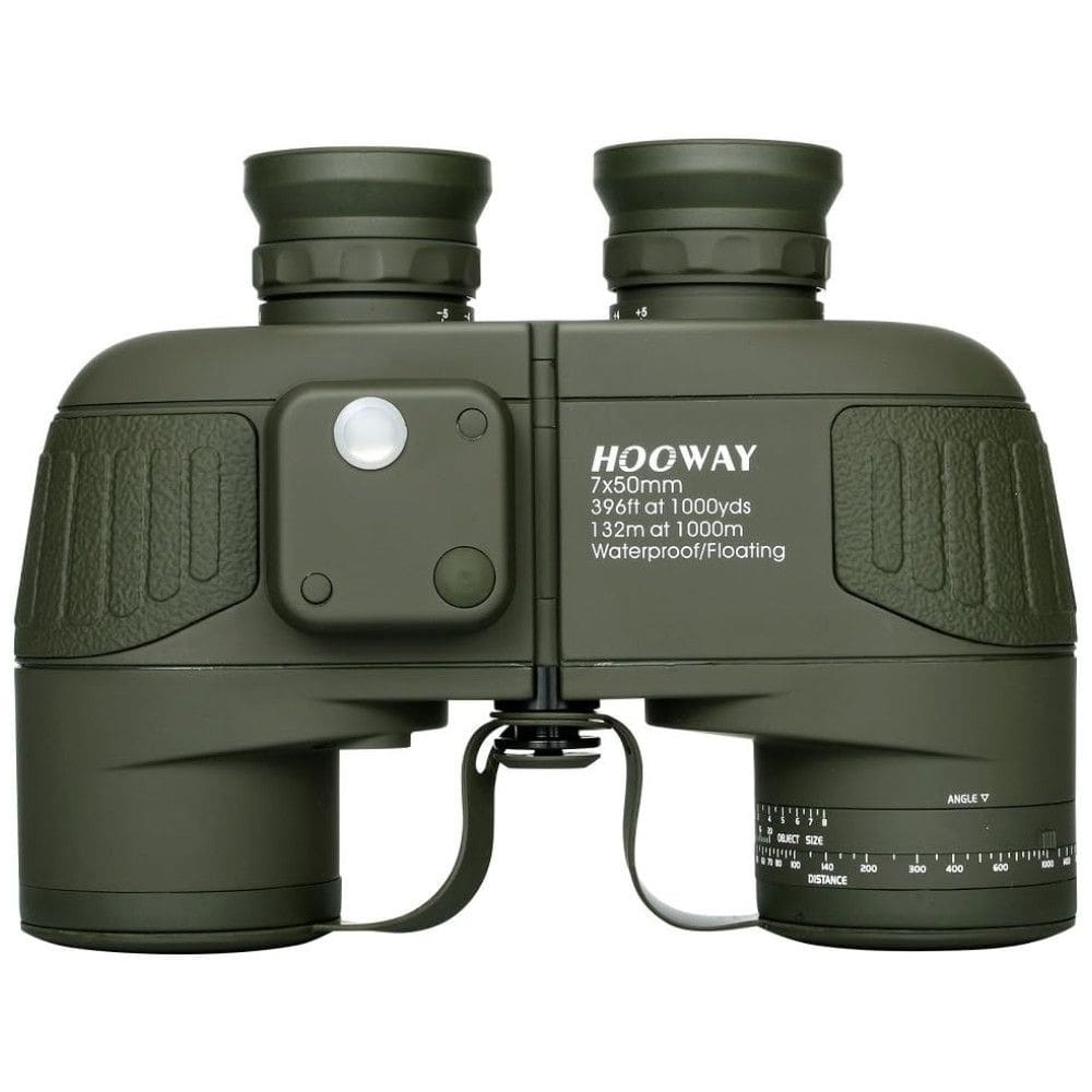 Binóculos Militar 7x50 para Adultos à Prova dágua com Bússola Telêmetro, HOOWAY, Verde
