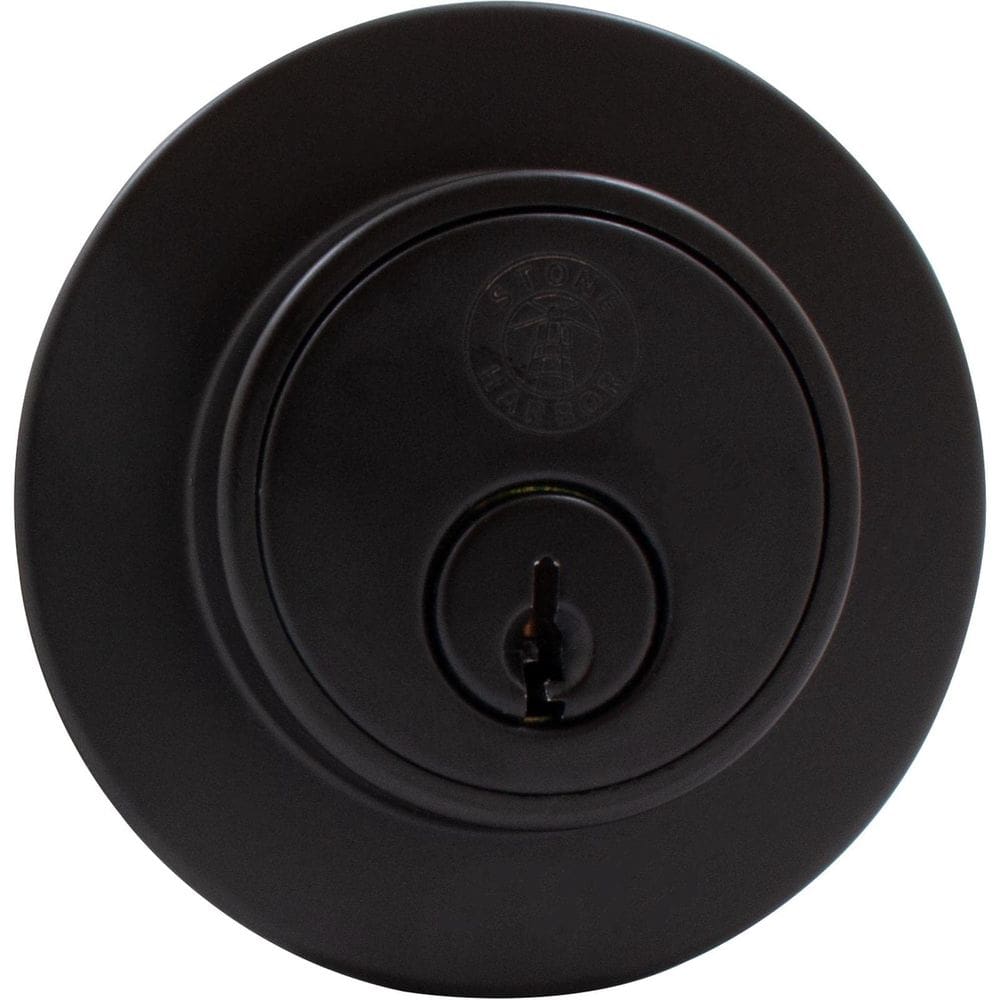 Deadbolt Lock Stone Harbor Harbor Hardware Grade 3, preto fosco