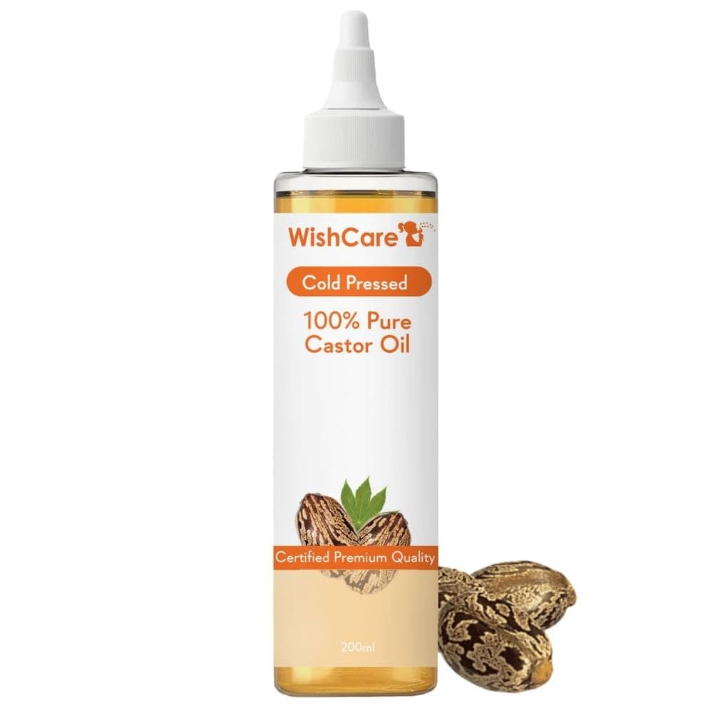 Óleo de rícino WishCare Premium prensado a frio para cabelo e pele 200 ml