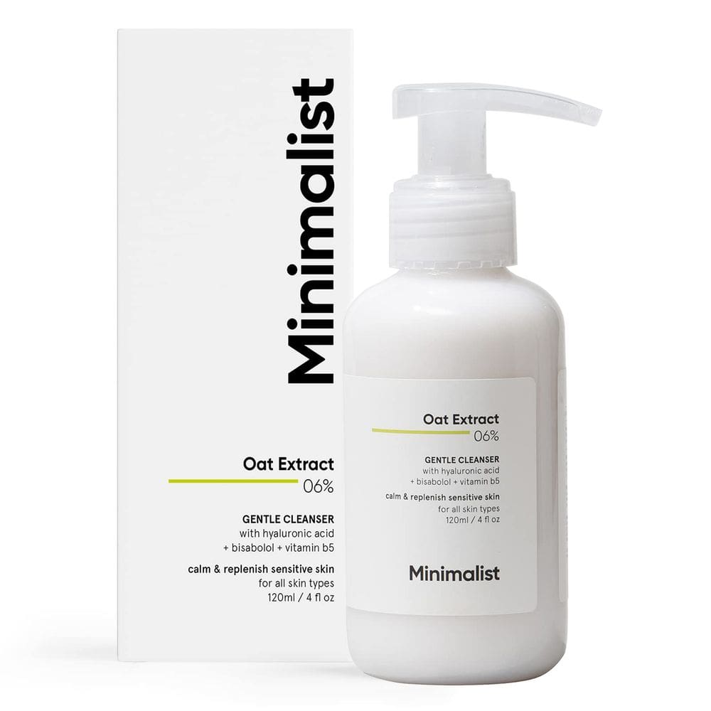 Sabonete facial minimalista com 6% de extrato de aveia suave para peles sensíveis