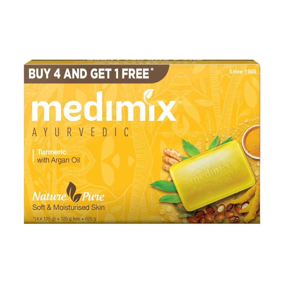 Sabonete Medimix Ayurvédico de Cúrcuma e Óleo de Argan 125g (pacote com 5)