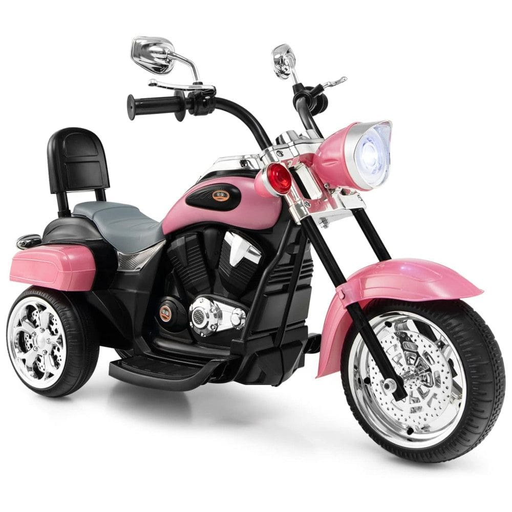 Moto Elétrica Infantil HONEY JOY a Bateria 6V 3 Rodas com Sons e Luzes, Idade Rec 3 a 5 Anos, Vermelha
