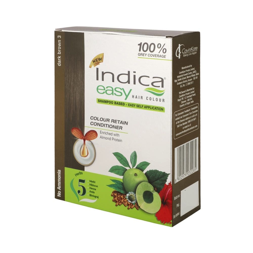 Shampoo Hair Color Indica Dark Brown Pacote com 3
