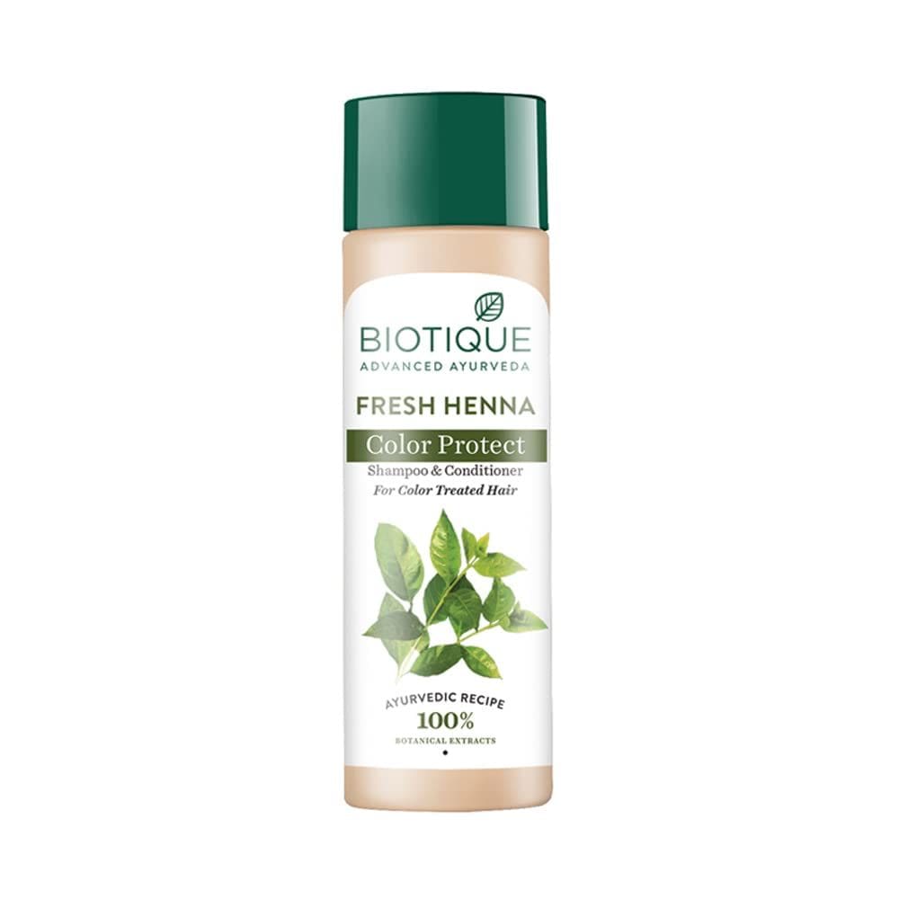 Shampoo e condicionador Biotique Heena Leaf 190 ml para cabelos escuros