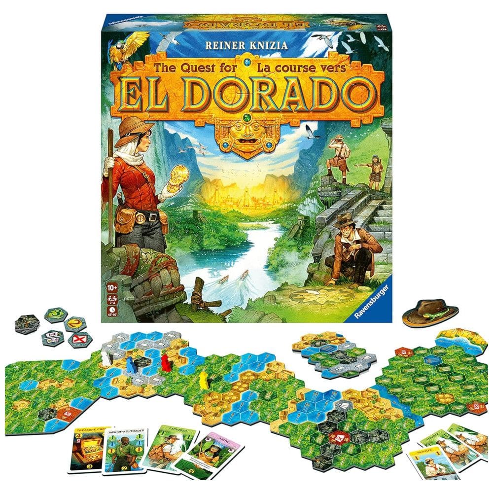 Jogo de Tabuleiro de Estratégia Ravensburger The Quest for El Dorado - Diversão Garantida para Crianças e Adultos!