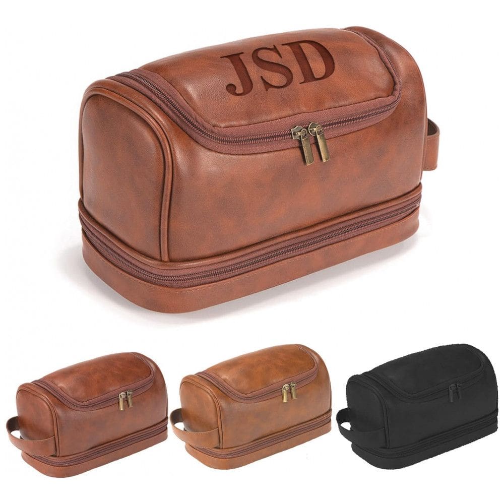 Necessaire Masculina de Couro, GLAMATIVITY, Marrom