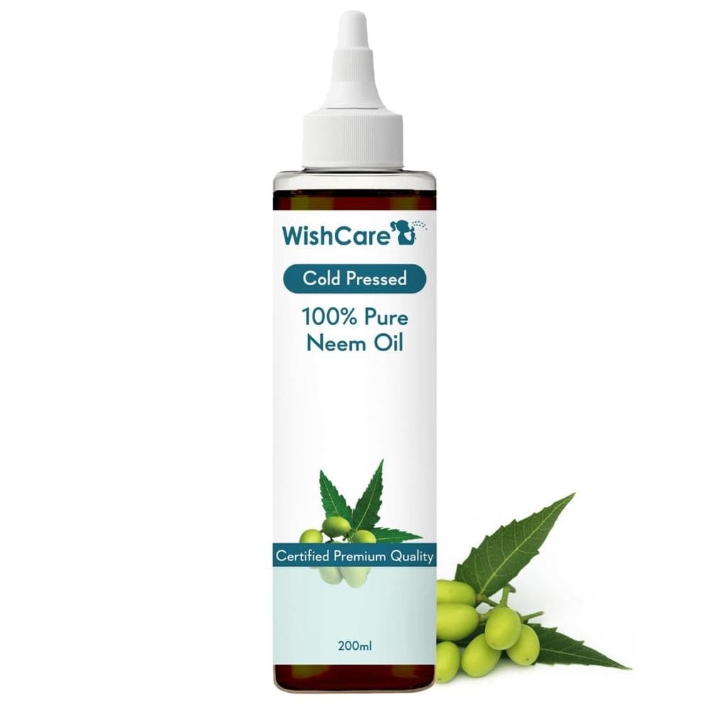 Óleo de Neem Wishcare prensado a frio 200 ml 100% puro para pele e cabelo