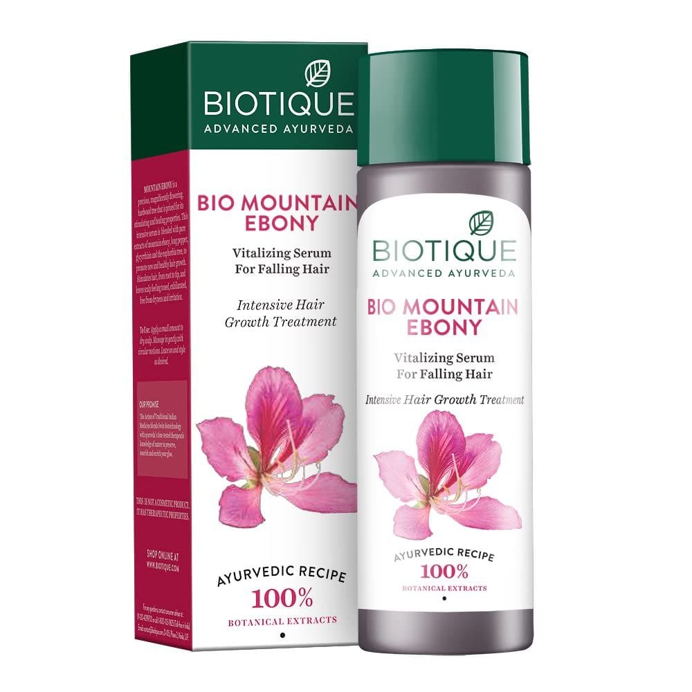 Sérum Biotique Bio Mountain Ebony Vitalizante 120 ml para cabelos que caem