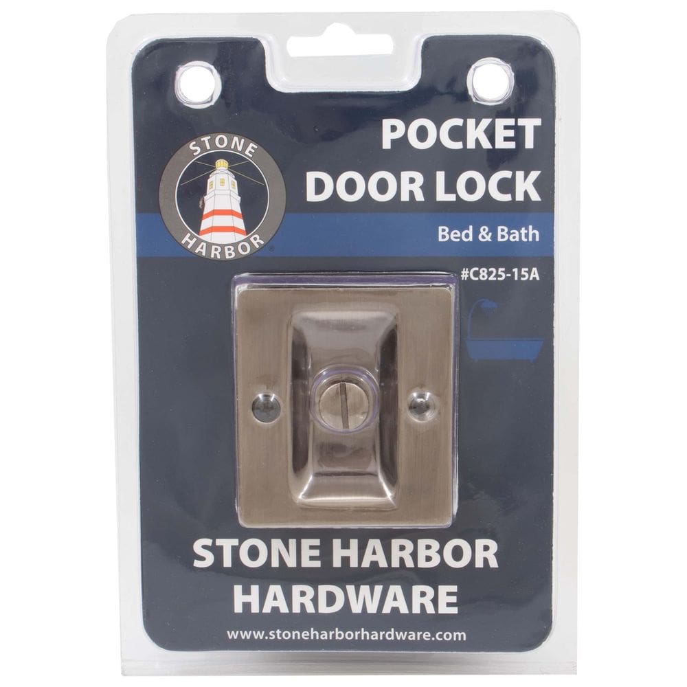 Fechadura de porta de bolso Stone Harbor Hardware Privacy Nickel antigo