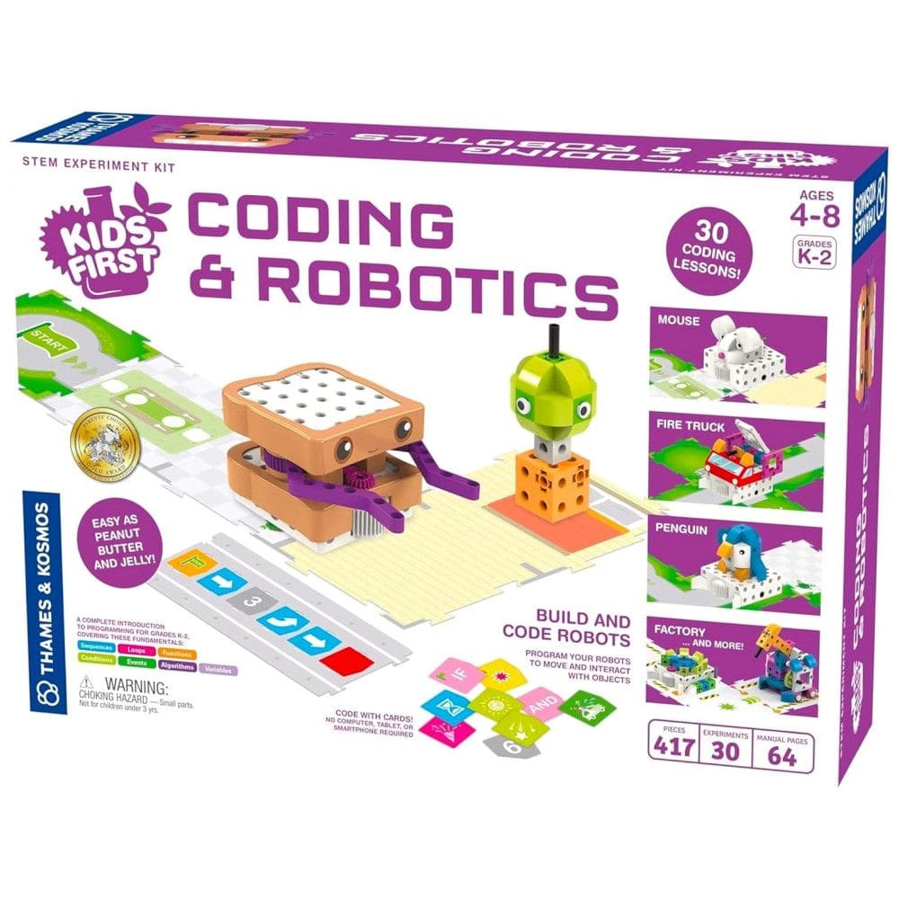 Kit de Robótica e Codificação para Crianças - Iniciação em Sequências, Laços e Funções - Sem App - Para Séries Iniciais,Thames & Kosmos