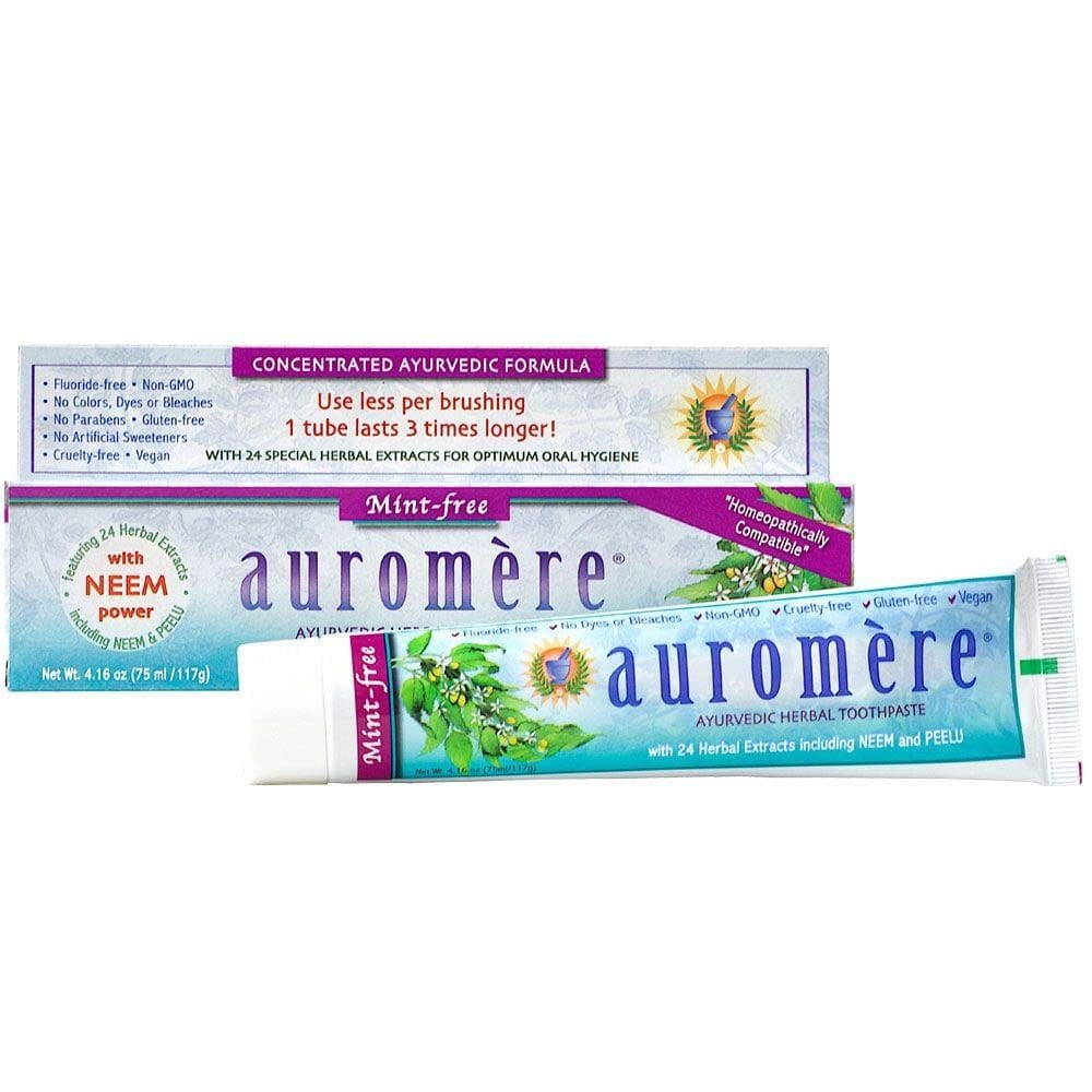 Pasta de dentes Auromere Ayurvedic Herbal Mint Free 125 ml, 1 pacote