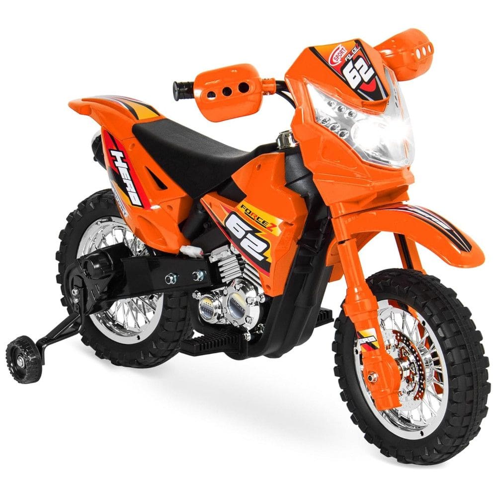 Moto Elétrica Infantil a Bateria 6V com Sons e Luzes, Idade Rec 3 a 6 anos, BEST CHOICE PRODUCTS, Laranja