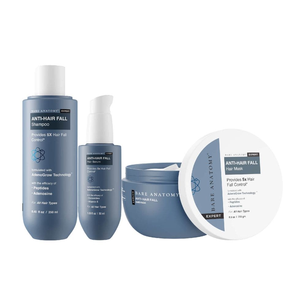 Shampoo e máscara capilar para controle de queda de cabelo e sérum Bare Anatomy