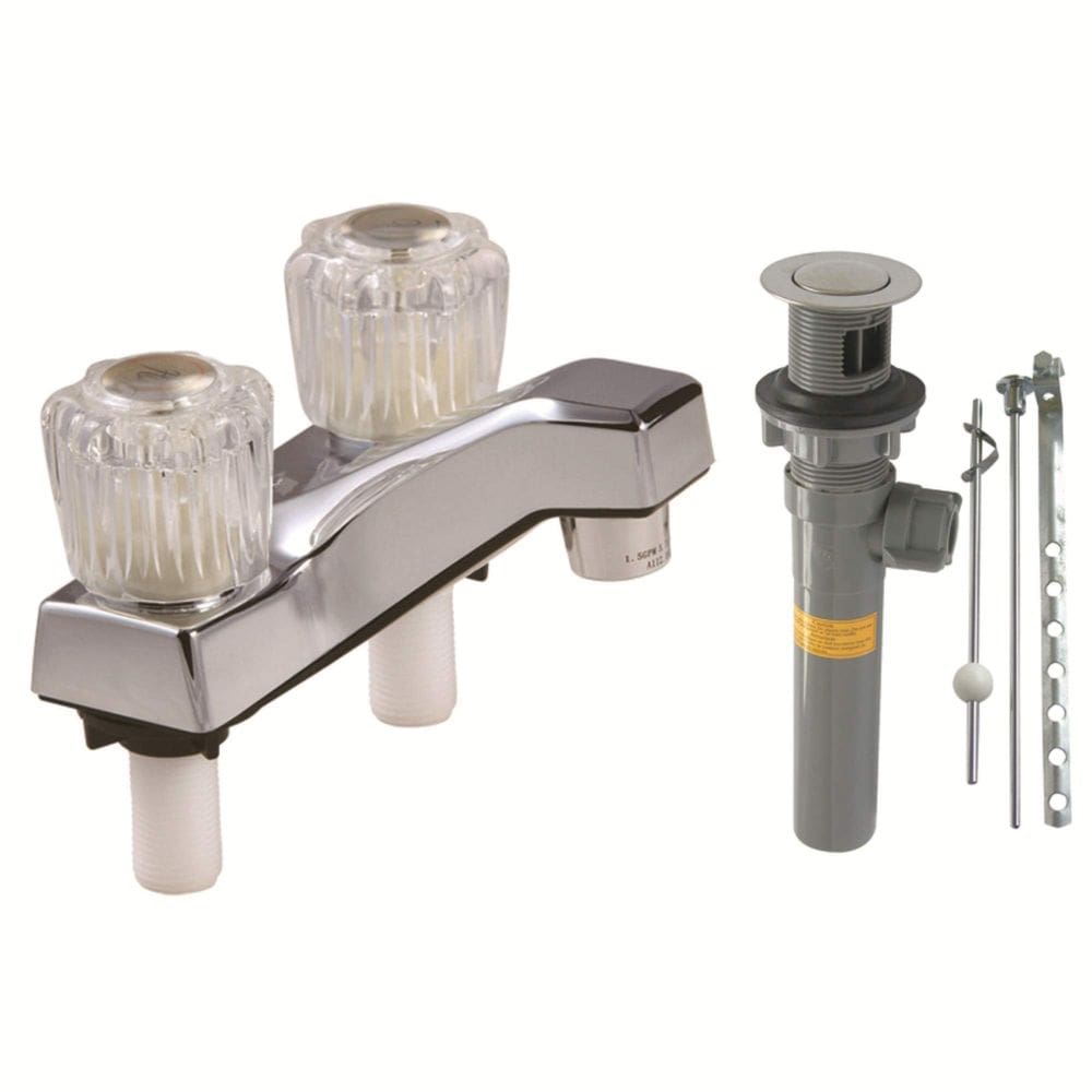 Lavatório de plástico cromado Faucet Home Plus com 2 alças
