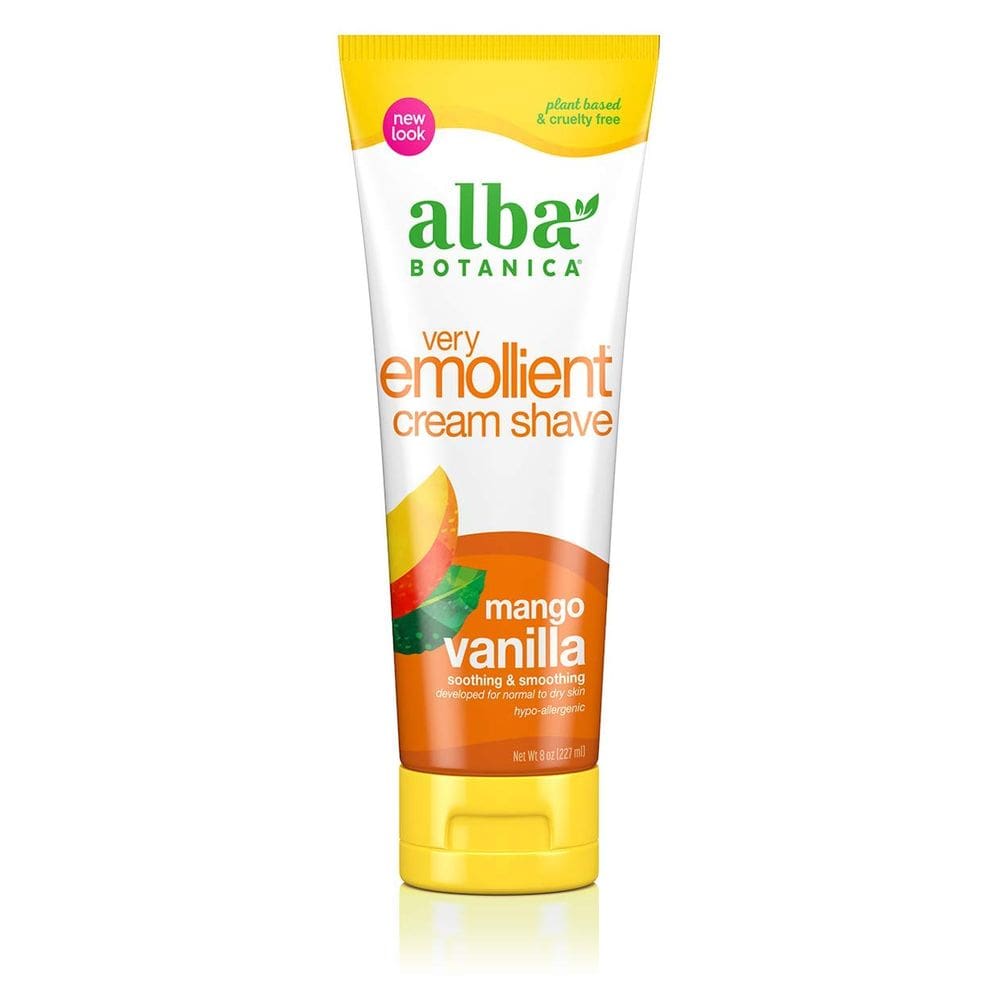 Creme de barbear Alba Botanica, muito emoliente, manga e baunilha, 240 ml