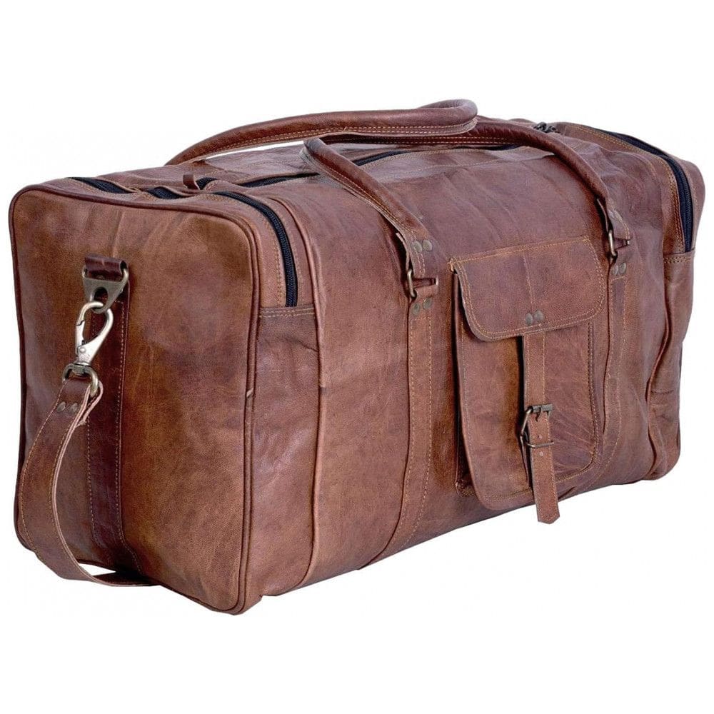 Bolsa de Viagem Masculina s Clássica de Couro, KOMALS PASSION LEATHER, Marrom