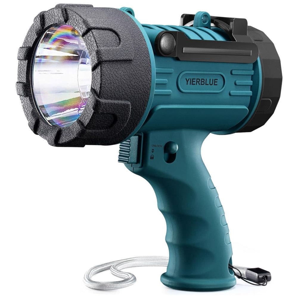 Refletor YIERBLUE Recarregável à Prova d`Água com Lanterna LED de 800 Lumens, 12 Horas de Uso Contínuo, Resistente a Impactos