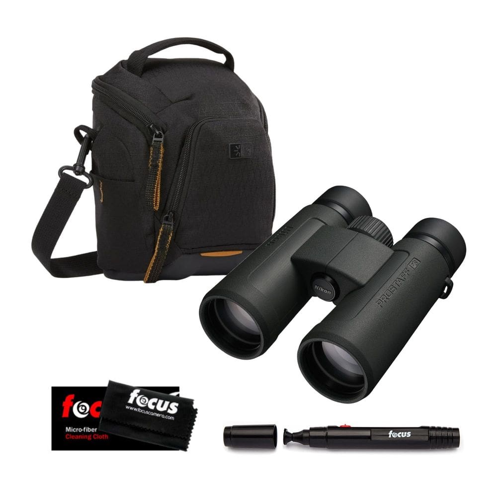 Binóculos Nikon Prostaff P3 8x42 com bolsa, caneta de limpeza e pano