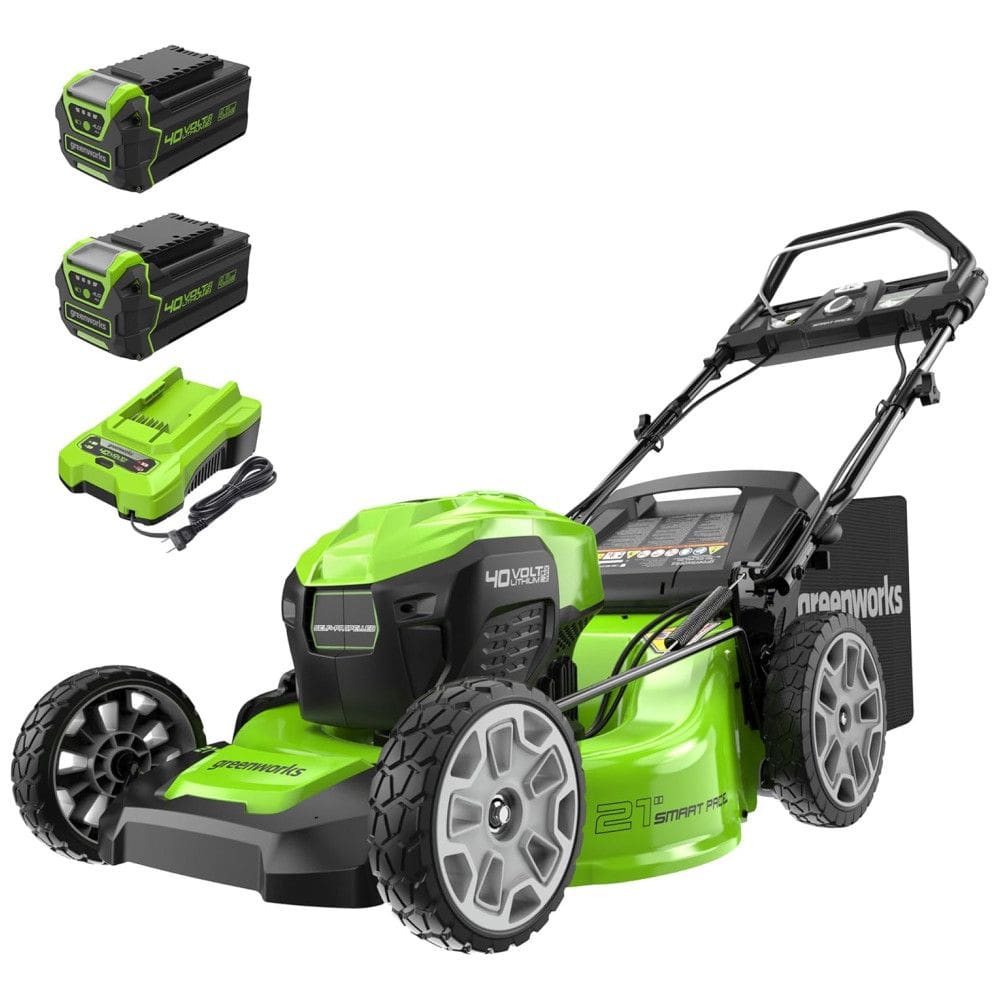Cortador de Grama Autopropelido Greenworks 40V sem Escova, Inteligente e Eficiente - 75 Ferramentas Compatíveis, 2 Baterias de 4.