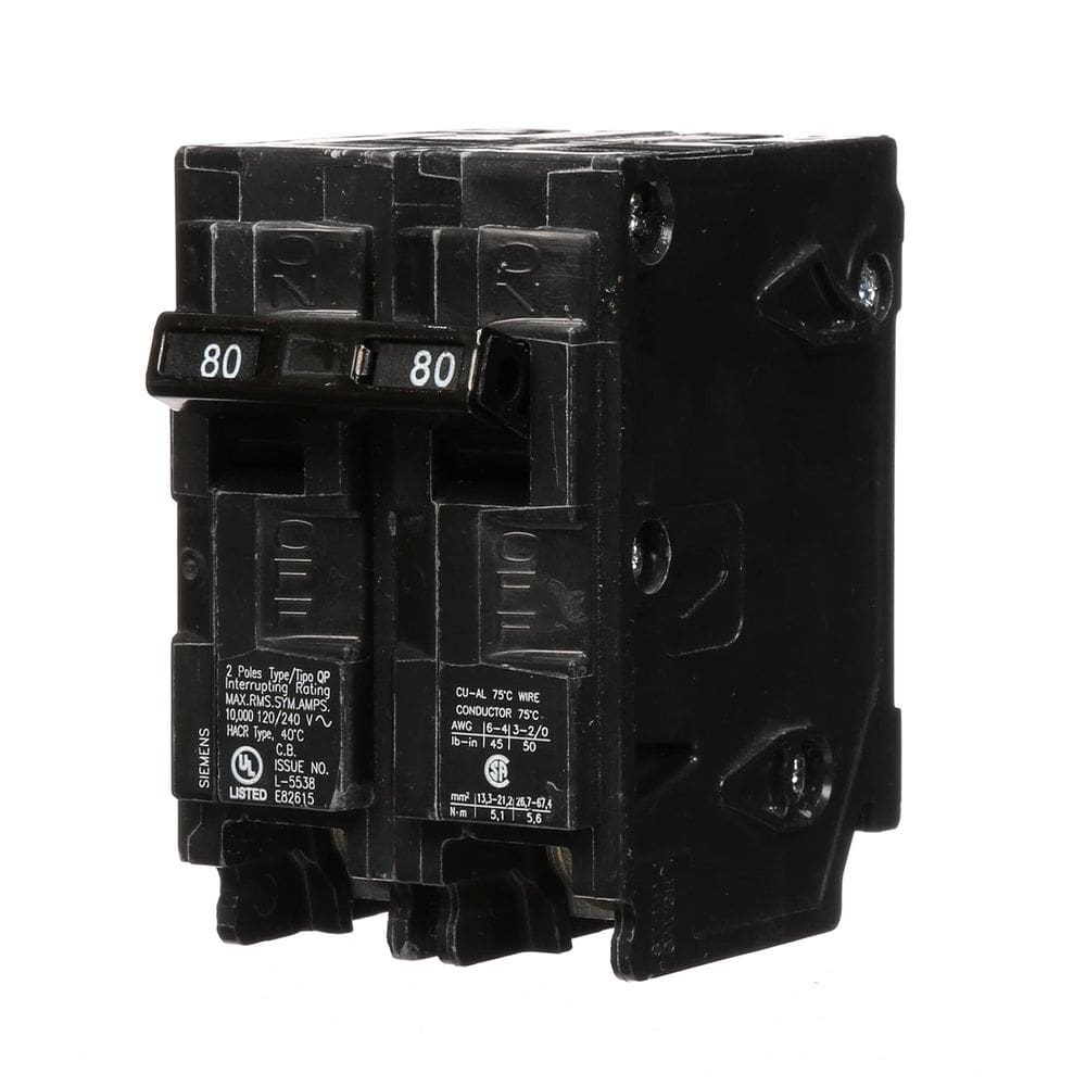 Disjuntor SIEMENS Q280 80A 240V Tipo QP de pólo duplo