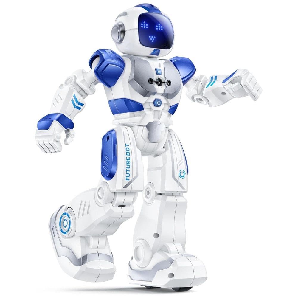 Robô Programável Inteligente Ruko 6088 com Controle Remoto e Detecção de Gestos para Crianças Acima de 3 Anos, Branco e Azul