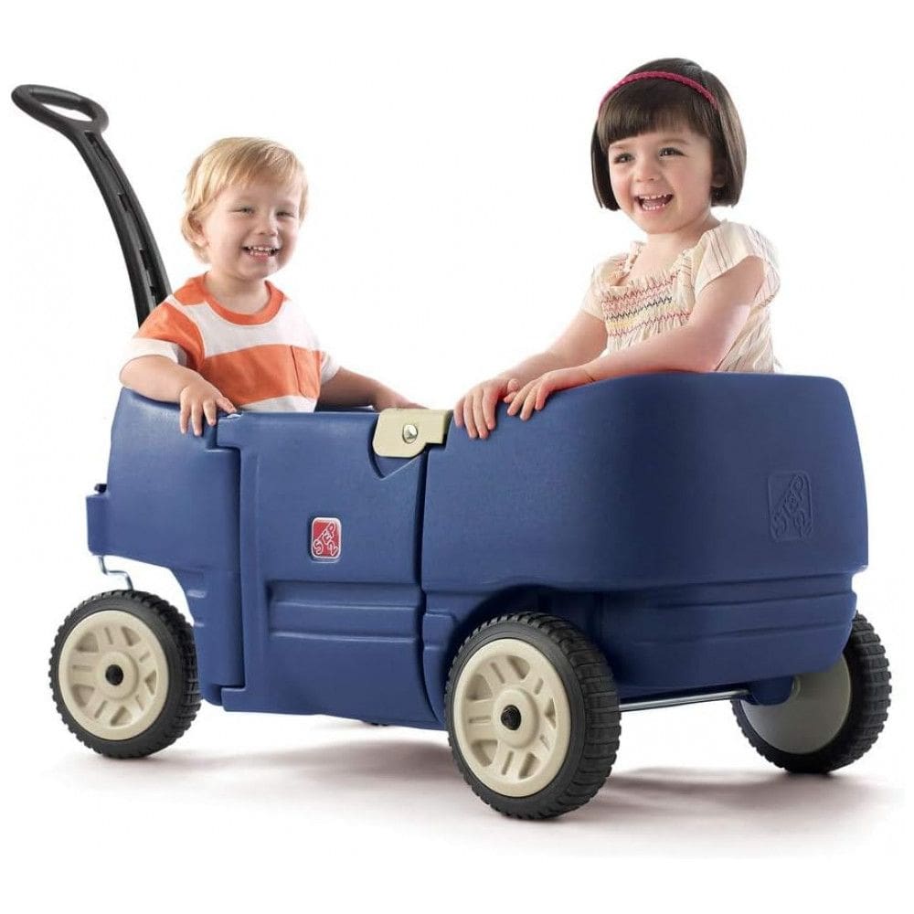 Carrinho de Passeio para 2 Crianças Multifuncional com Porta Objetos, até 90 kg, Step2, Azul