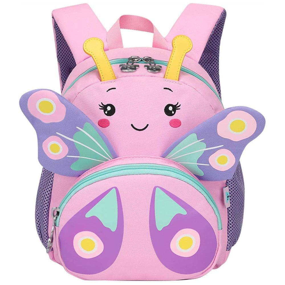 Mini Mochila Escolar Infantil CAMTOP com Detalhes 3D para Crianças, Borboleta Rosa