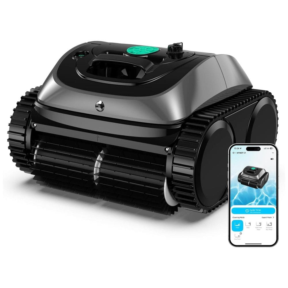 WYBOT C1 Robotic Pool Vacuum 2025 Upgrade para Piscinas Enterradas, Limpeza Eficiente de 150min sem Fio, Limpeza de Linha d`Água