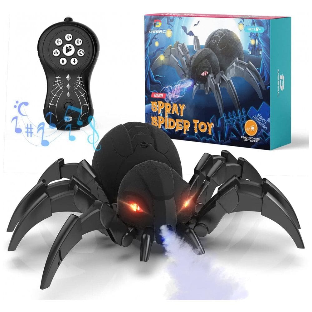 Robô Aranha DEERC com Controle Remoto para Crianças Acima de 5 Anos, Preto