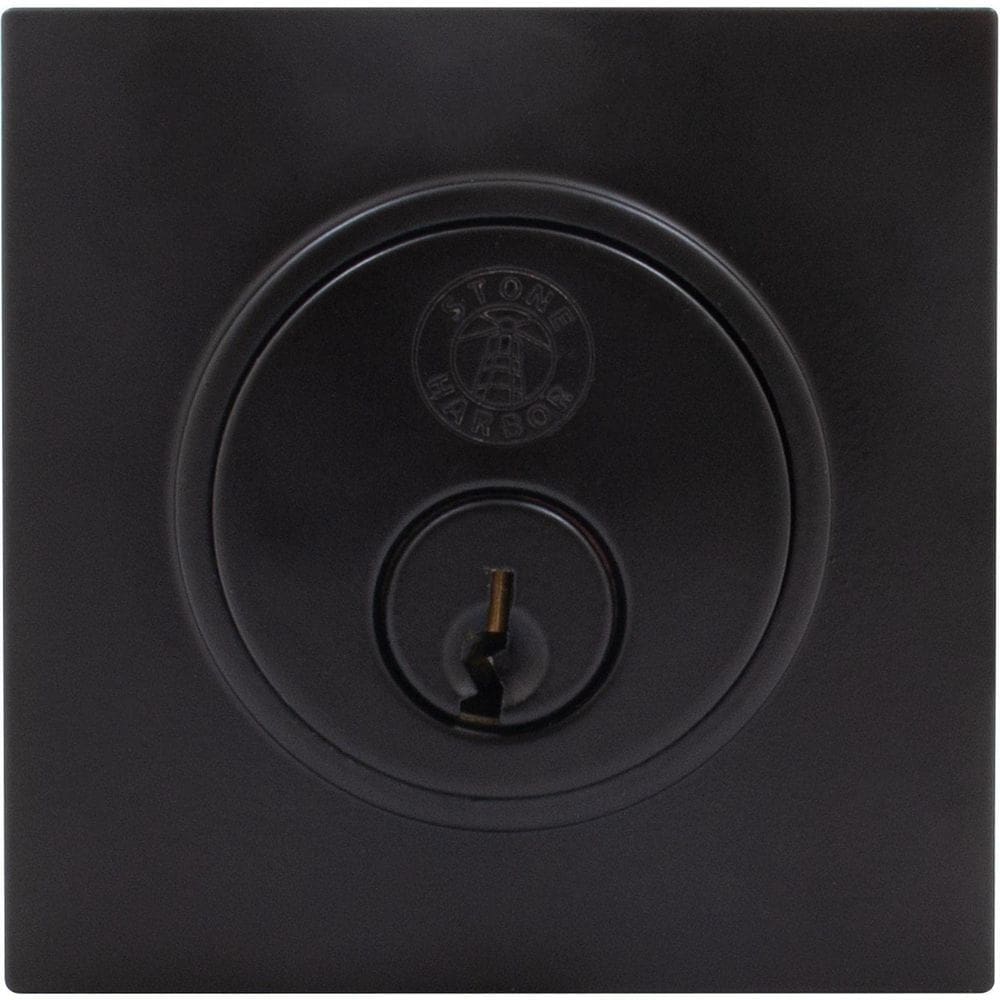 Deadbolt Lock Stone Harbor Grade 3, preto fosco contemporâneo