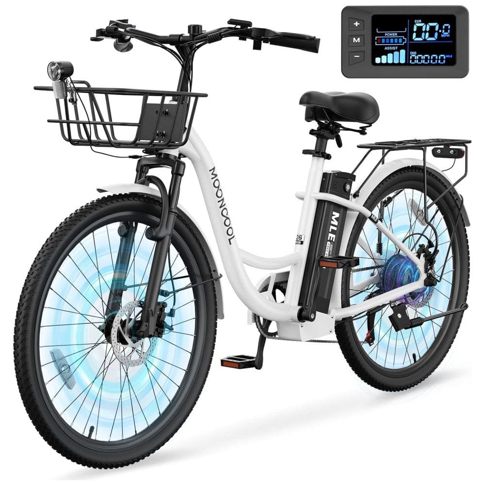 Bicicleta Elétrica para Adultos com Motor 700W Pico, Quadro em Alumínio 6061, Bateria Removível 36V 10,4Ah, Autonomia de até 64km