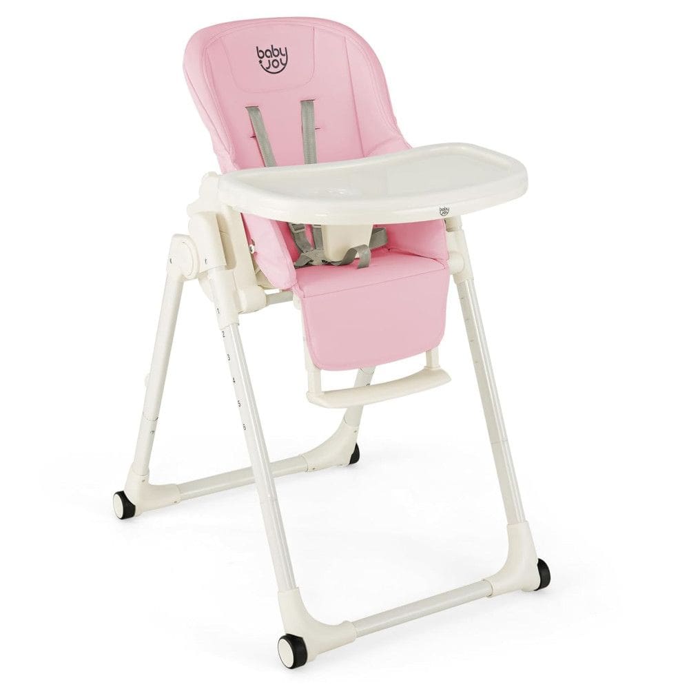 Cadeira de Alimentação Cadeirão com Apoio para os Pés e Altura do Assento Ajustável, BABY JOY, Cinza