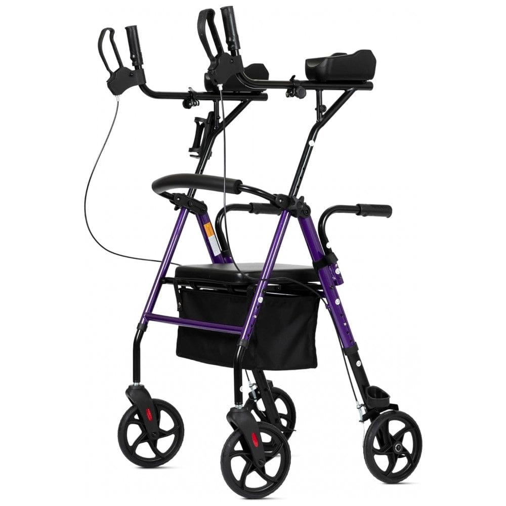 Andador para Adultos e Idosos de até 226 kg Encosto Acolchoado e Freios, ELENKER, Roxo