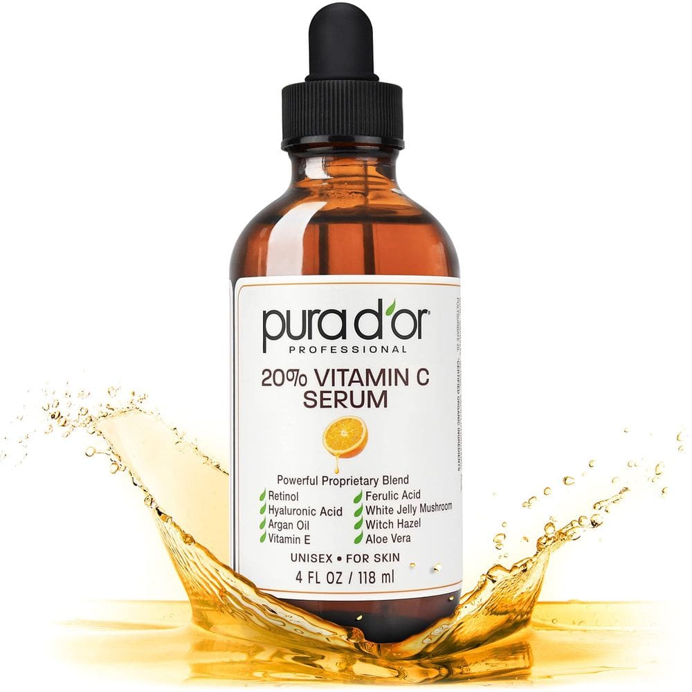 Sérum PURA D`OR 20% de vitamina C leve 120 ml para rosto e olhos