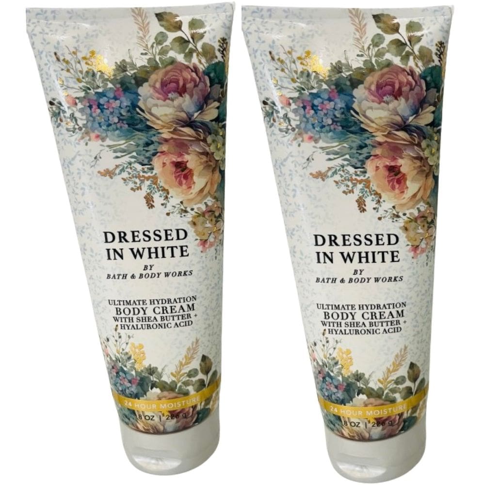 Creme corporal Bath & Body Works Dressed In White 240 ml (pacote com 2)