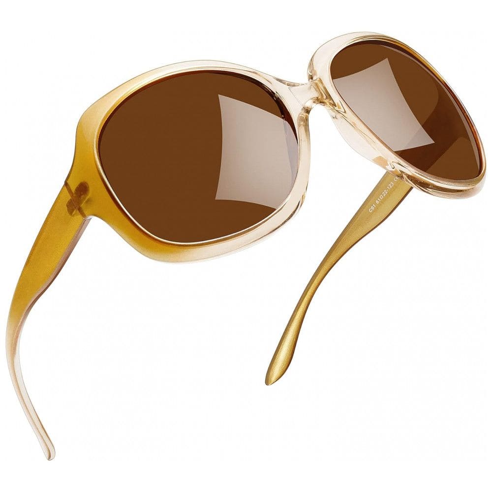 Óculos de Sol Feminino com Proteção UV, Joopin B08, Marrom Champanhe