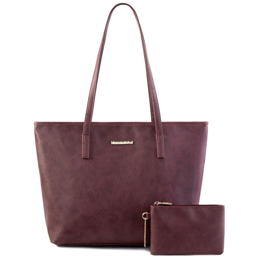 Bolsa de Ombro Feminina em Couro Sintético com Carteira, Montana, Roxa