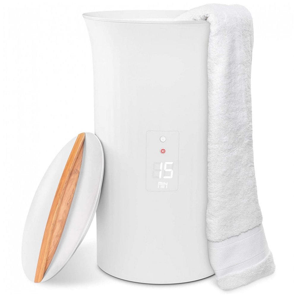 Aquecedor de Toalhas Elétrico Portátil com Display LED e Temporizador Ajustável, LiveFine, Branco